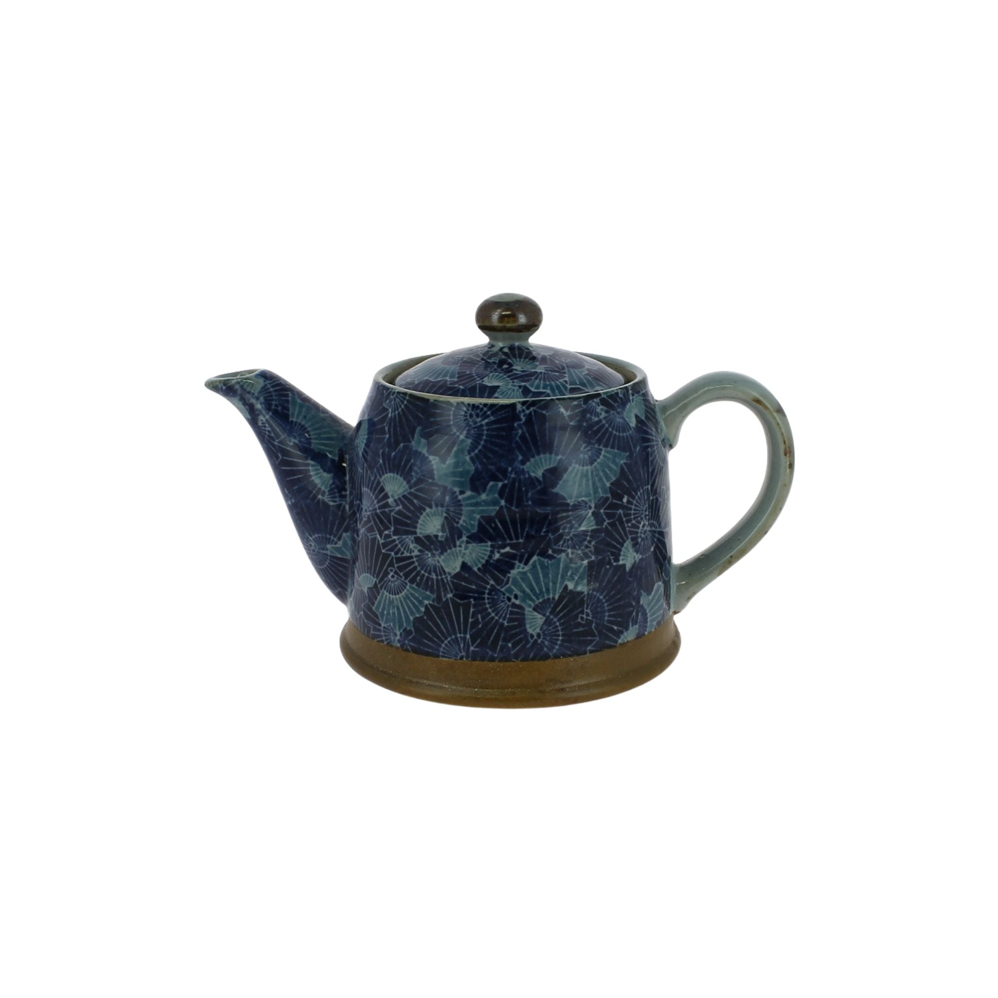 Porcelaine japonaise, petite théière - Éventail bleu