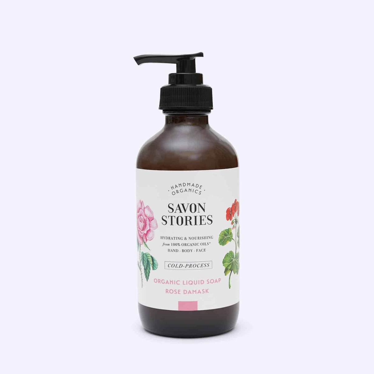 Savon Stories, Savon liquide bio à froid - Bouquet de Rose