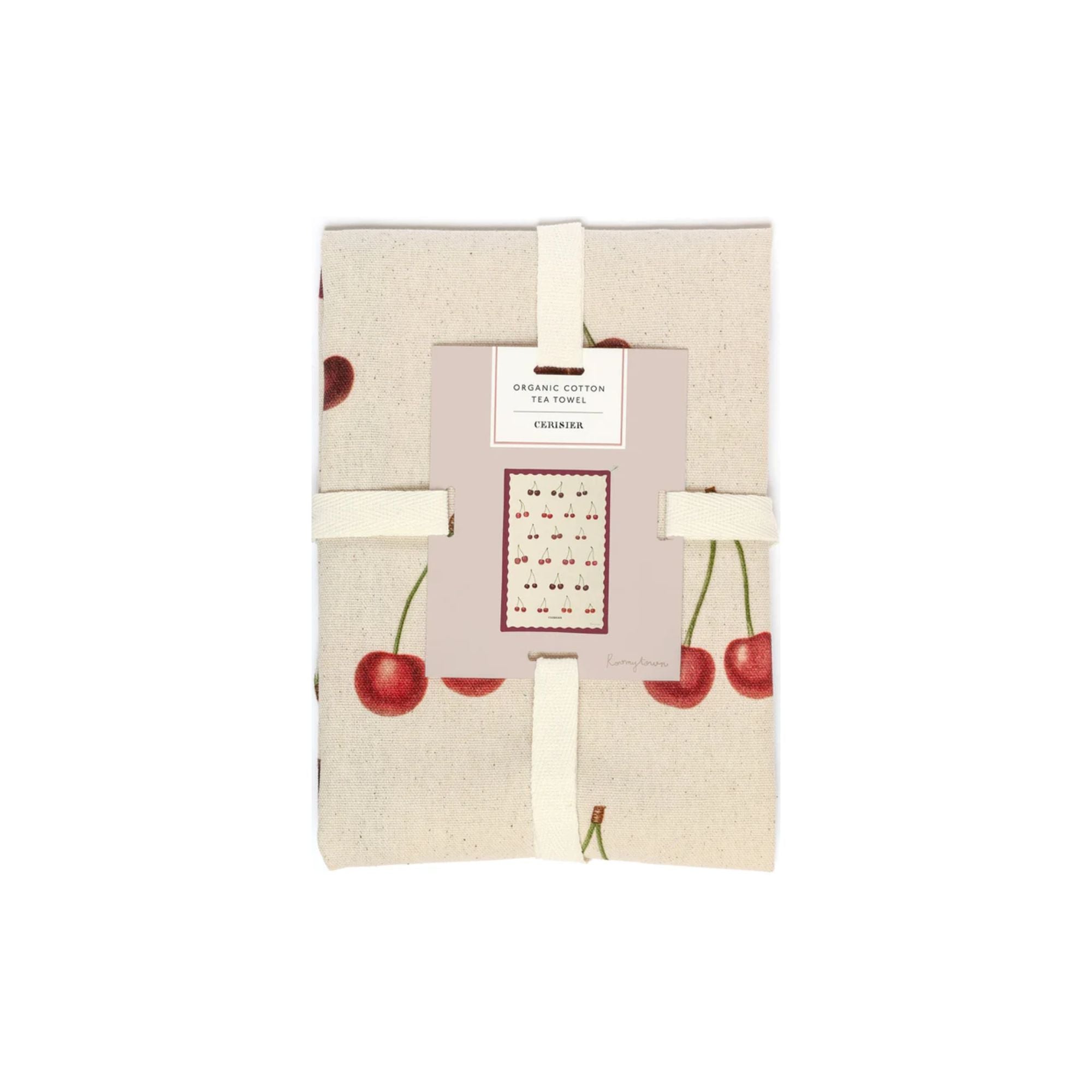 Roomytown, Torchon en coton bio - Cerises