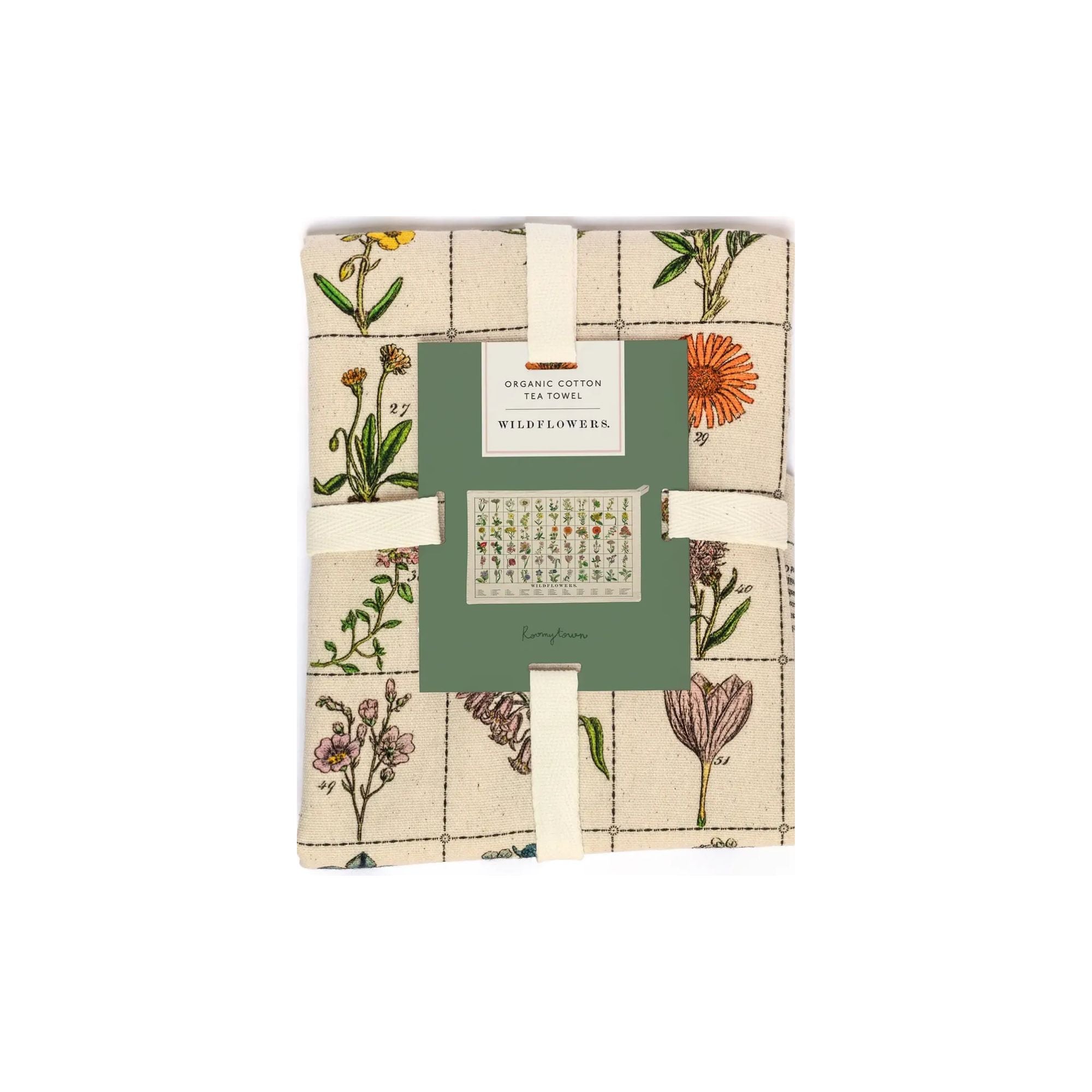 Roomytown, Torchon en coton bio - Fleurs sauvages