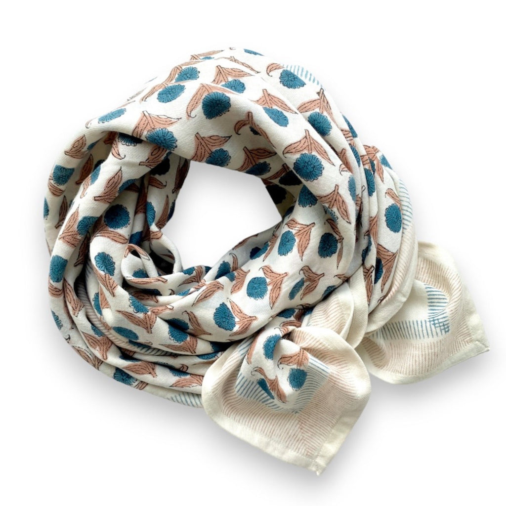 Grand Foulard Apaches Collection - Bengale Lotus Chamallow