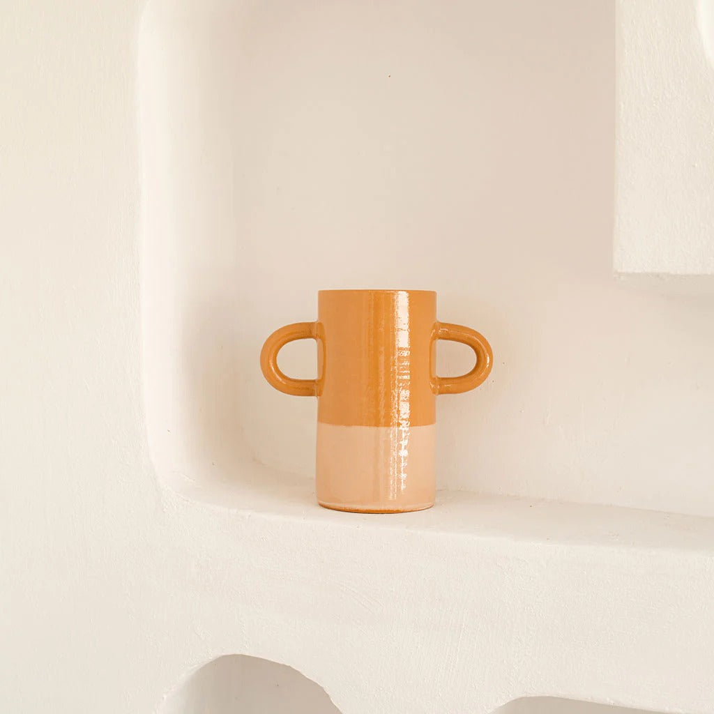 Vase avec anses en céramique Oustao - Mediterranea Bicolore