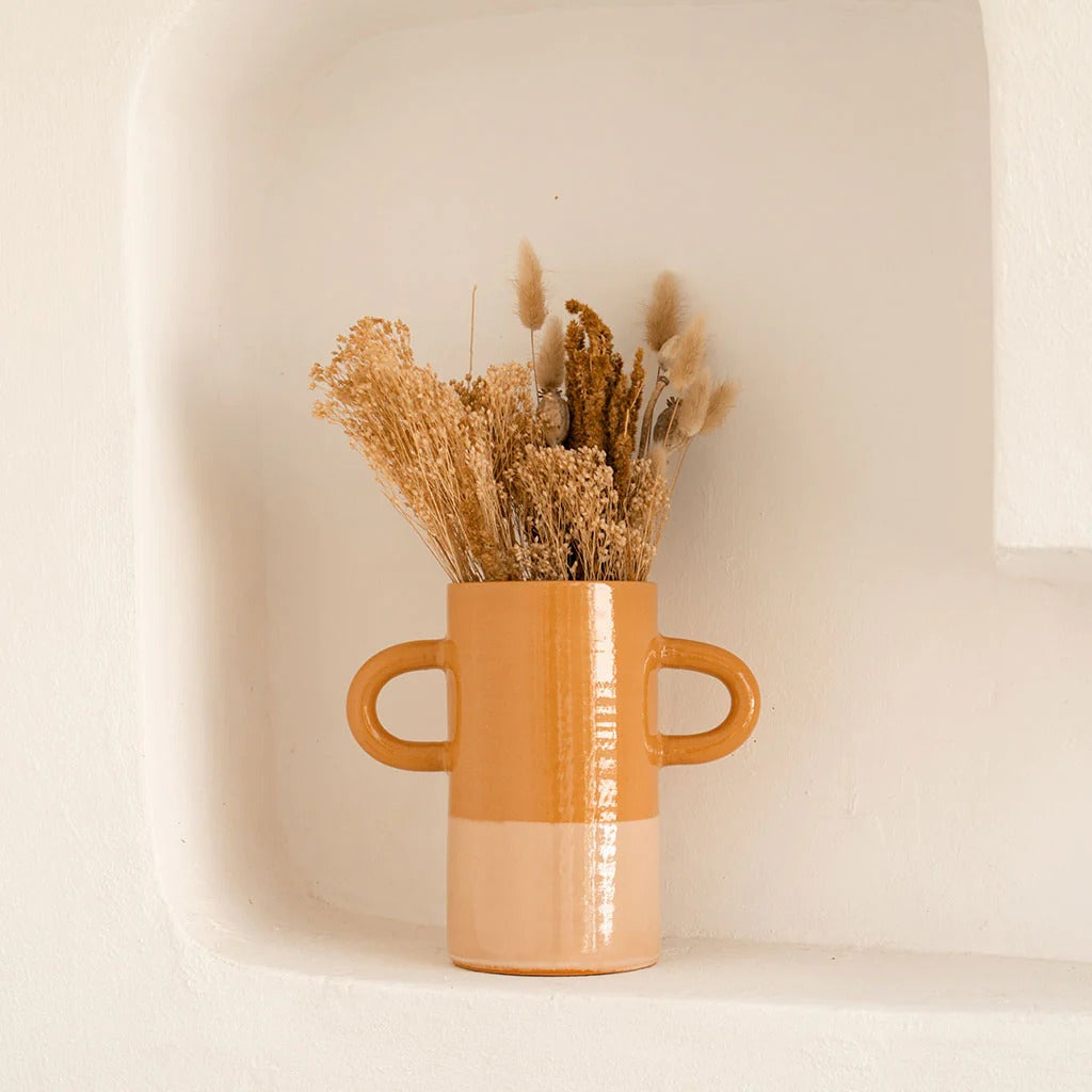 Vase avec anses en céramique Oustao - Mediterranea Bicolore