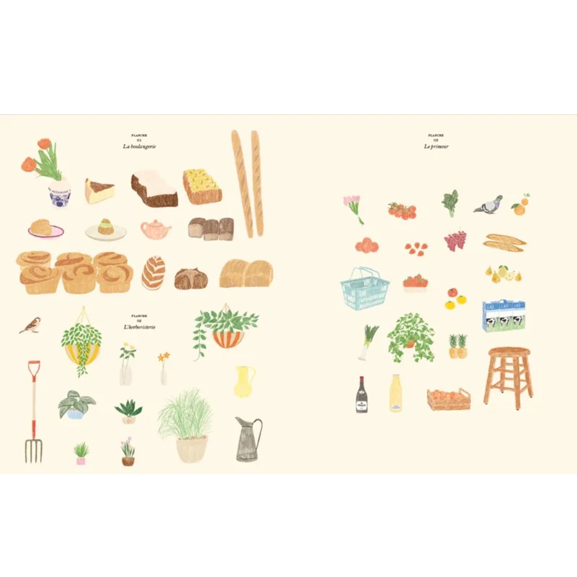 Zoé de Las Cases, Cahier de coloriage et de stickers Le Marché