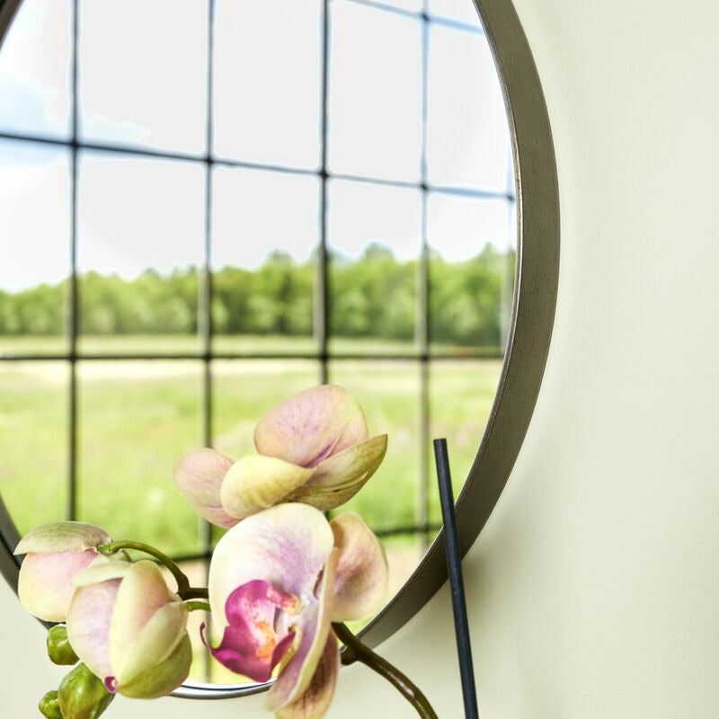 Hubsch, Retro Miroir - Ronde Nickel Brossé