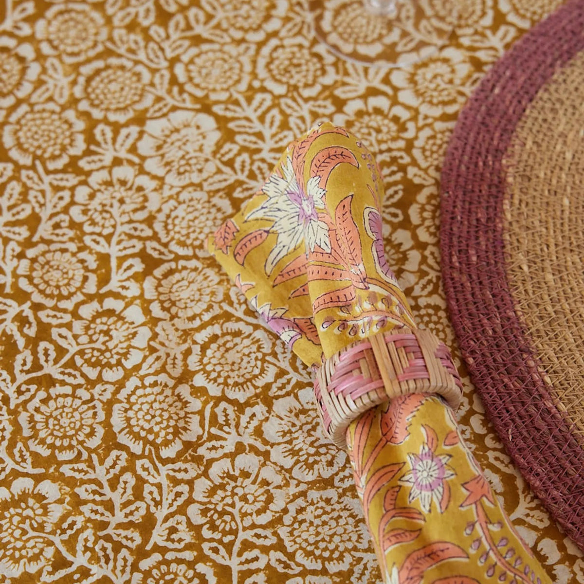 Bonheur du Jour, Nappe rectangle 170x250 - Kamala Absinthe