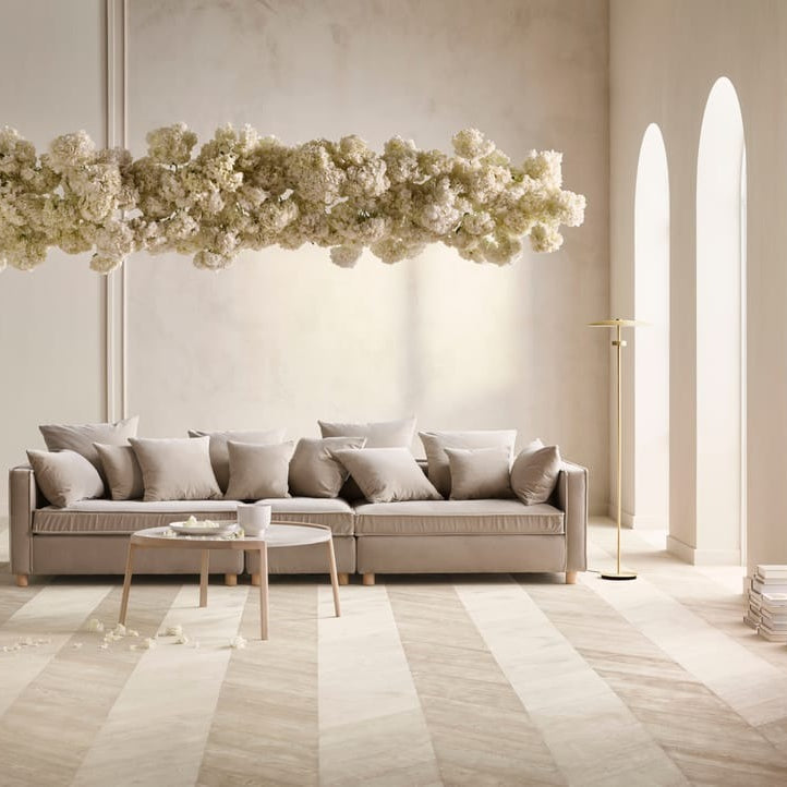 Table basse Bolia MIX - Travertin sable Ø65 cm