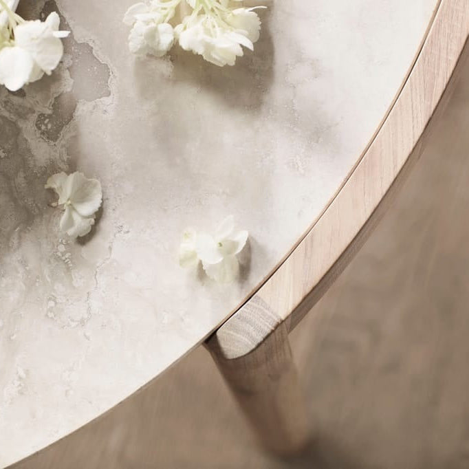 Table basse Bolia MIX - Travertin sable Ø65 cm