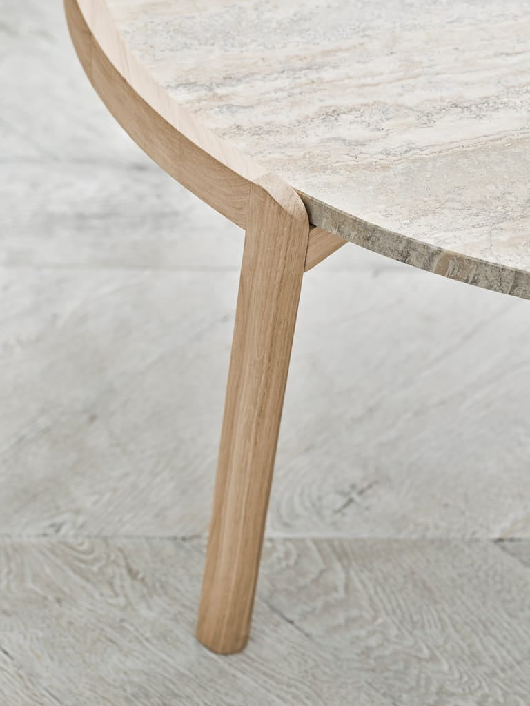 Table basse Bolia MIX - Travertin sable Ø46 cm