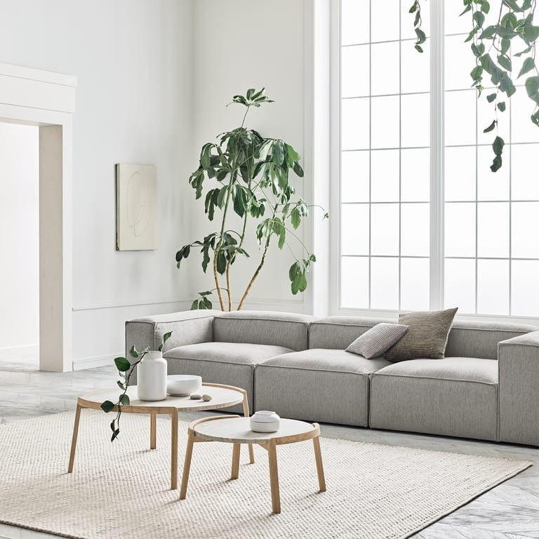 Table basse Bolia MIX - Travertin sable Ø65 cm