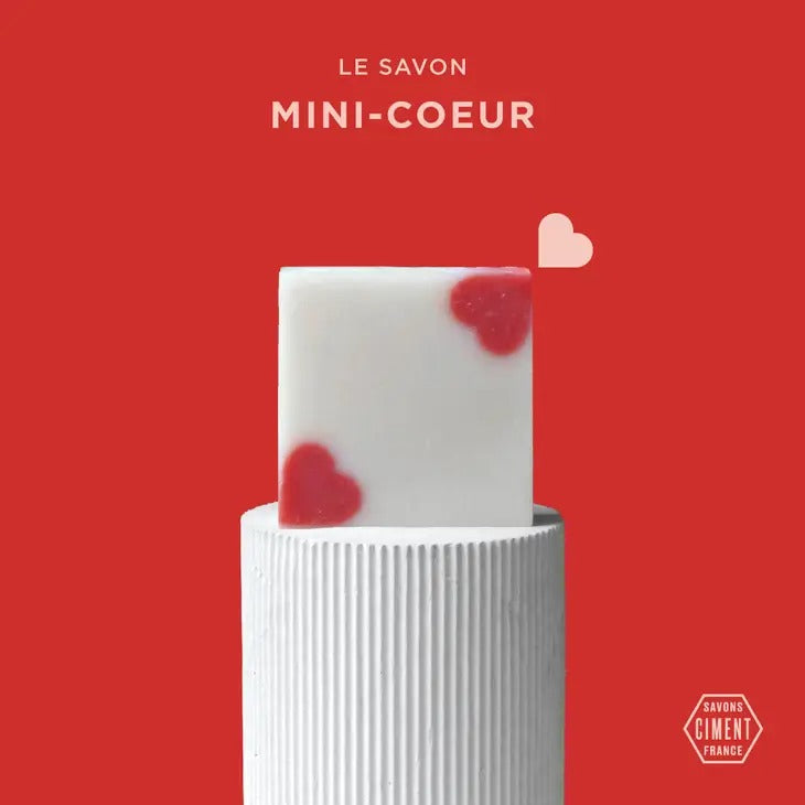Coffret de 2 savons surgras Ciment - Saint Valentin Mini coeurs