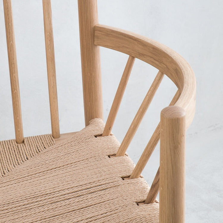 Chaise lounge en chêne et tissage FDB Møbler - J82