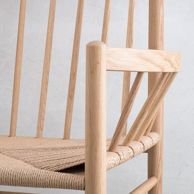 Chaise lounge en chêne et tissage FDB Møbler - J82