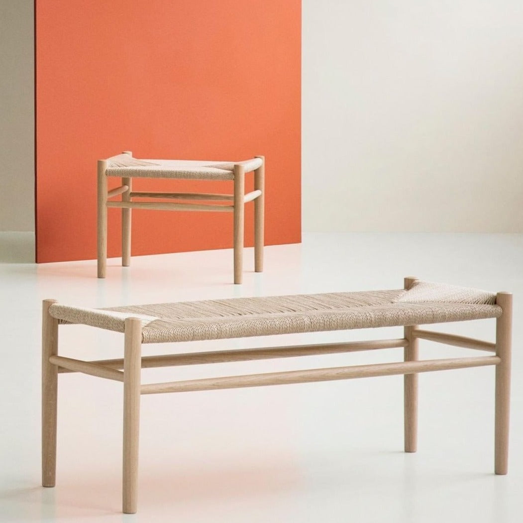Banc en bois et tissage FDB Møbler - J83B Chêne naturel