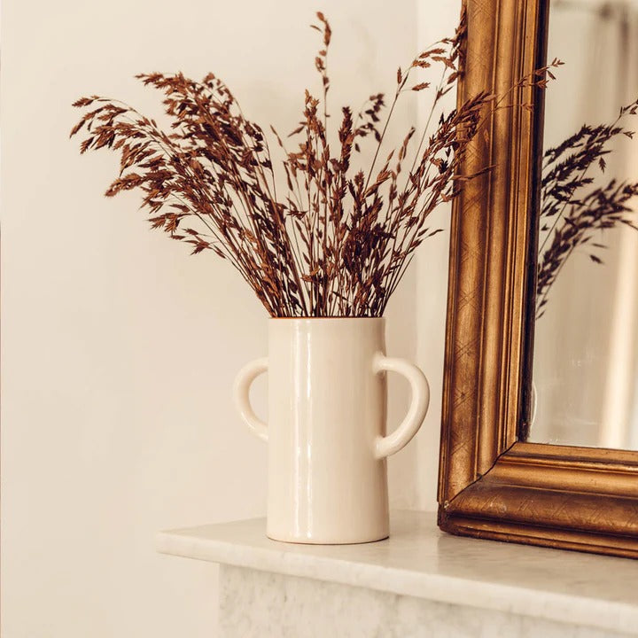 Vase avec anses en céramique Oustao - Mediterranea Uni blanc