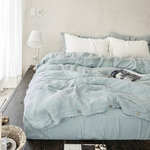 Housse de couette Magic Linen - Dust blue