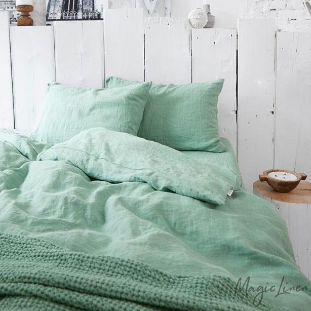 Housse de couette Magic Linen - Vert matcha