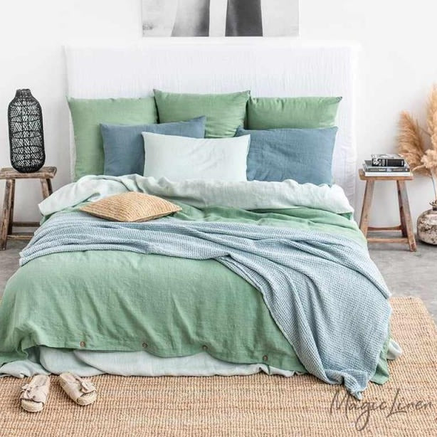 Housse de couette Magic Linen - Vert matcha