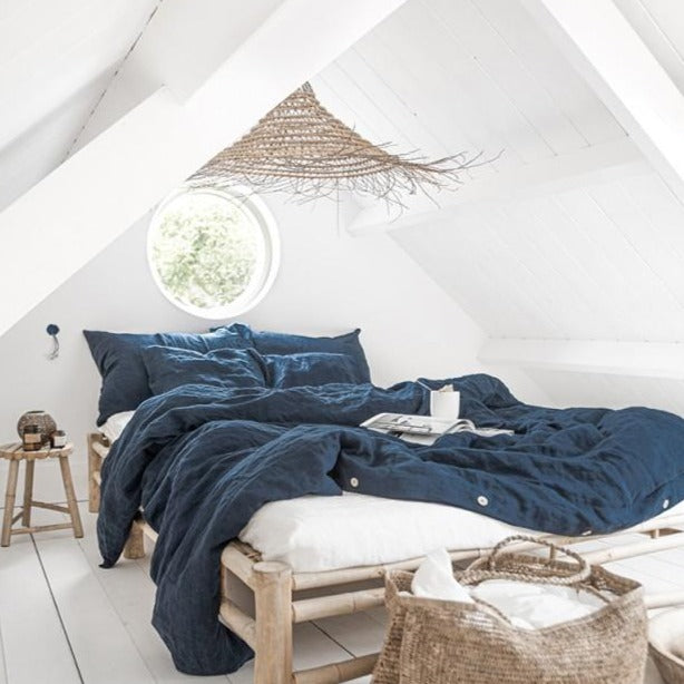 Housse couette en lin - Navy Blue - Nad Yut