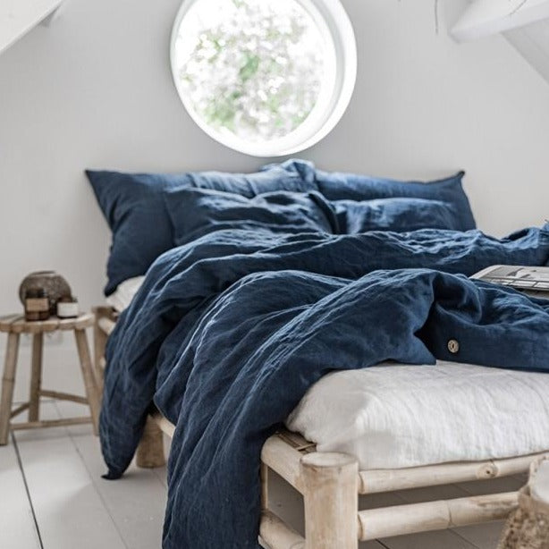 Housse couette en lin - Navy Blue - Nad Yut