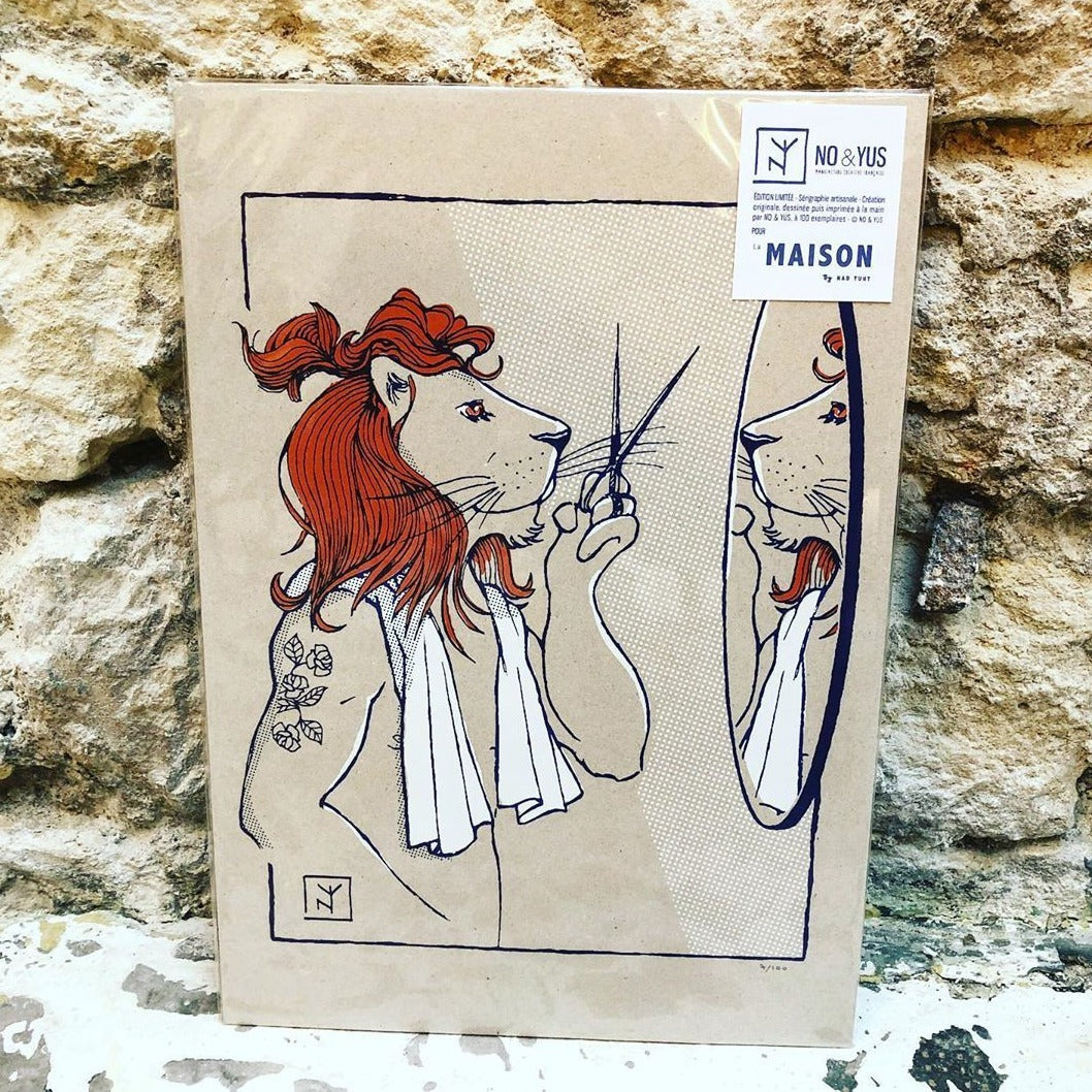 Affiche NO & YUS - Lion Hypster - Collection capsule - Nad Yut