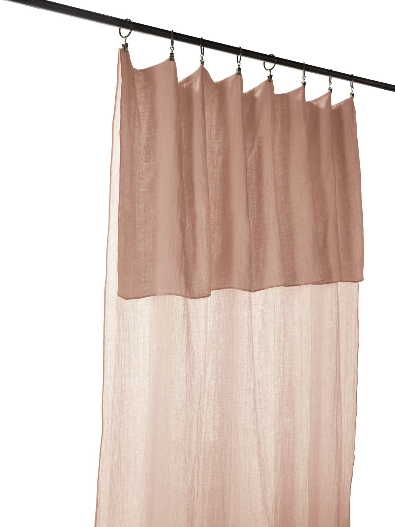 L'effet Papillon, Rideau en gaze de coton 140x300 cm - Rose