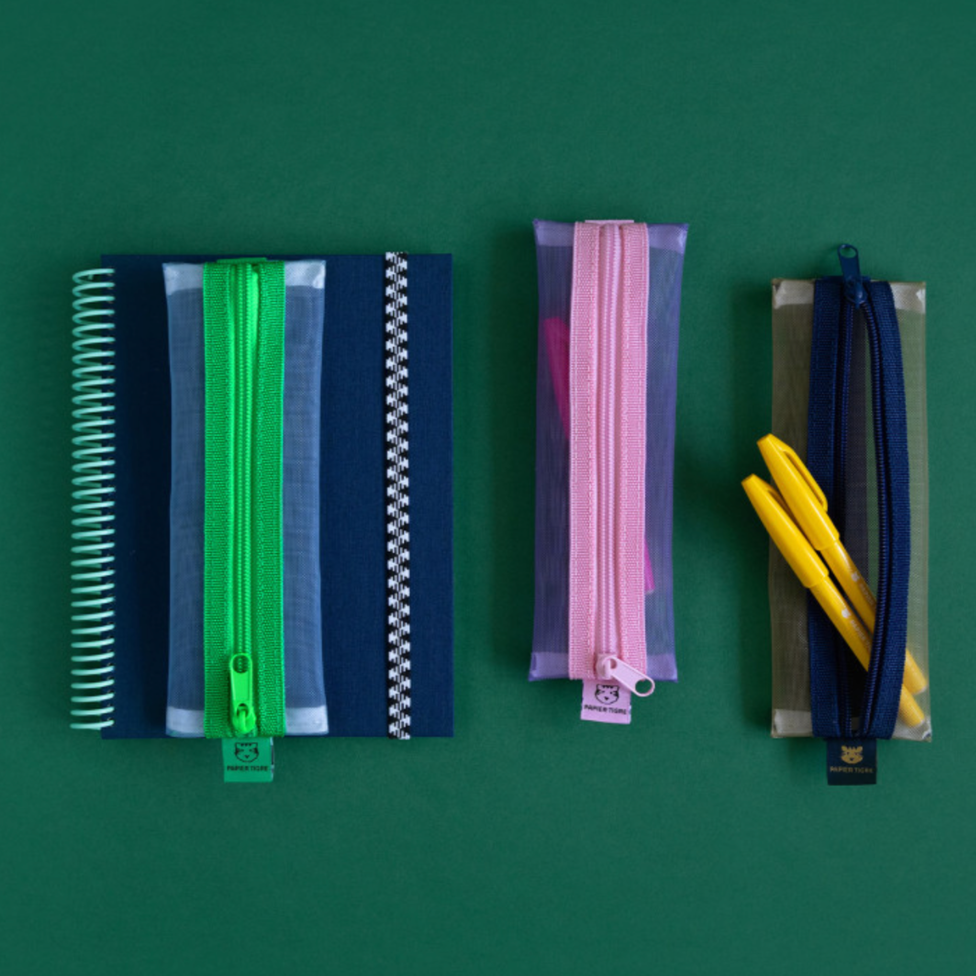 Papier Tigre, Trousse Kito - Bleu & Camel
