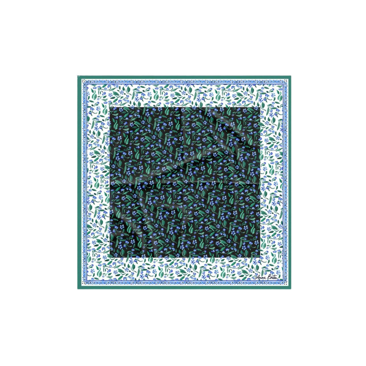 Foulard Amour Breton - Fleurs Bleues