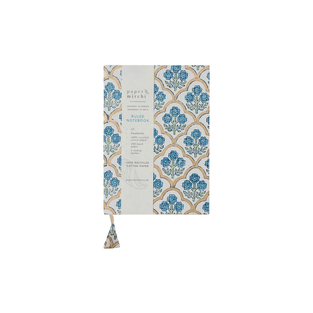 Paper Mirchi, Carnet de notes - Treillis Indigo