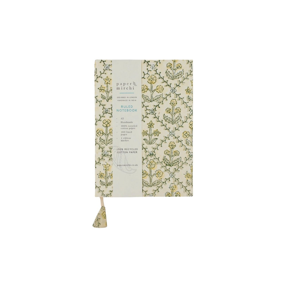 Paper Mirchi, Carnet de notes - Treillis floral crème au beurre