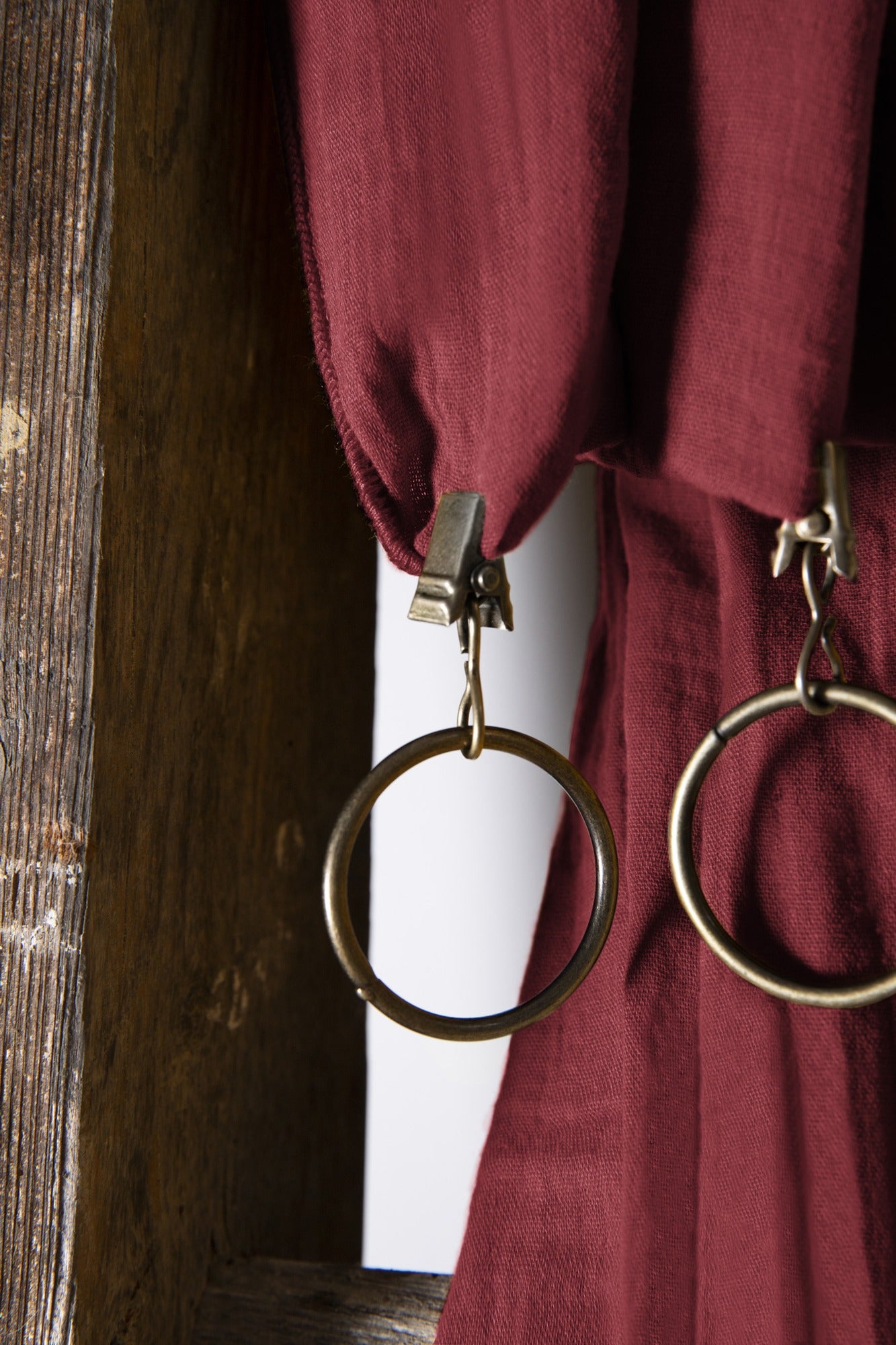 L'effet Papillon, Rideau en gaze de coton 140x300 cm - Vin