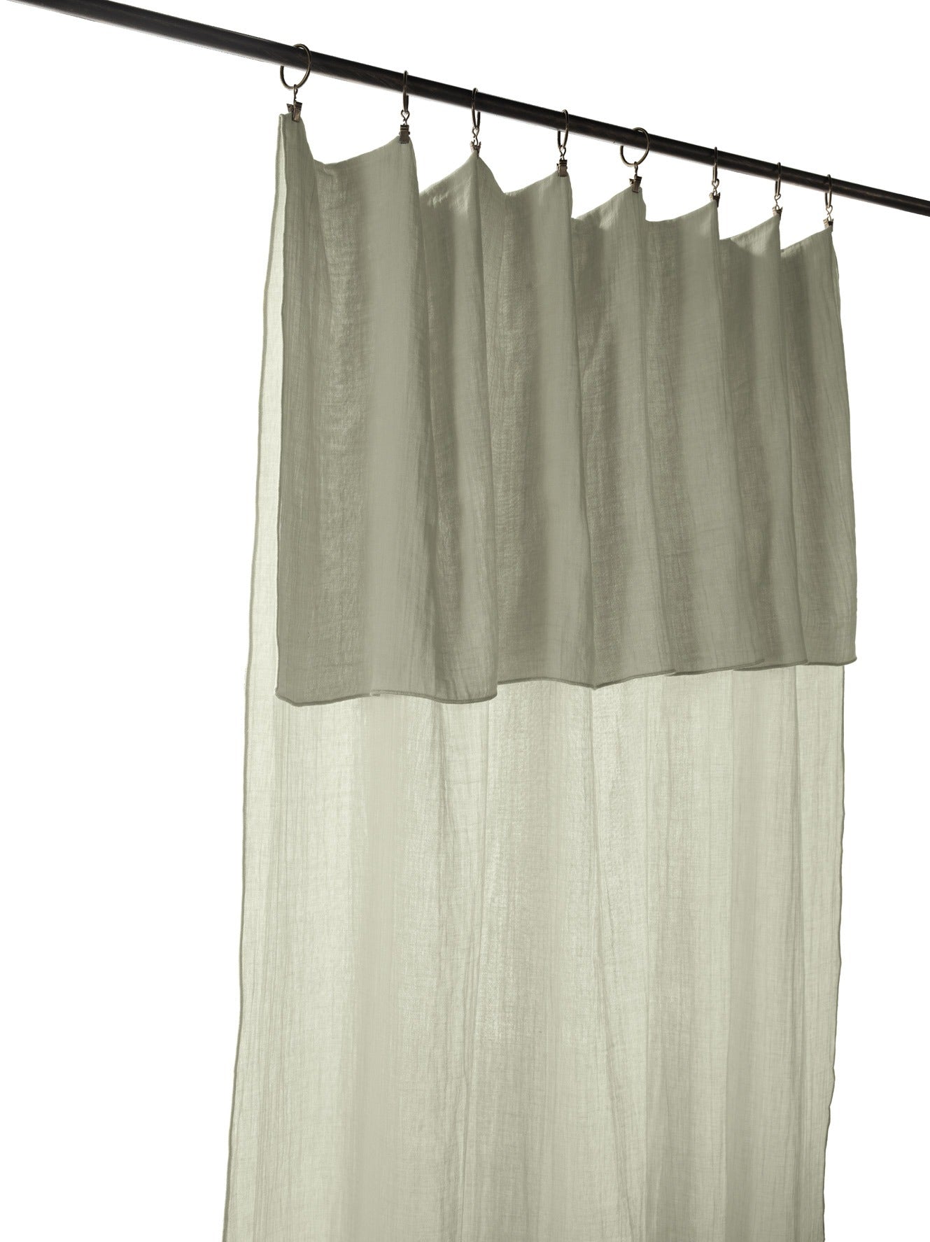L'effet Papillon, Rideau en gaze de coton 140x300 cm - Vert d'eau