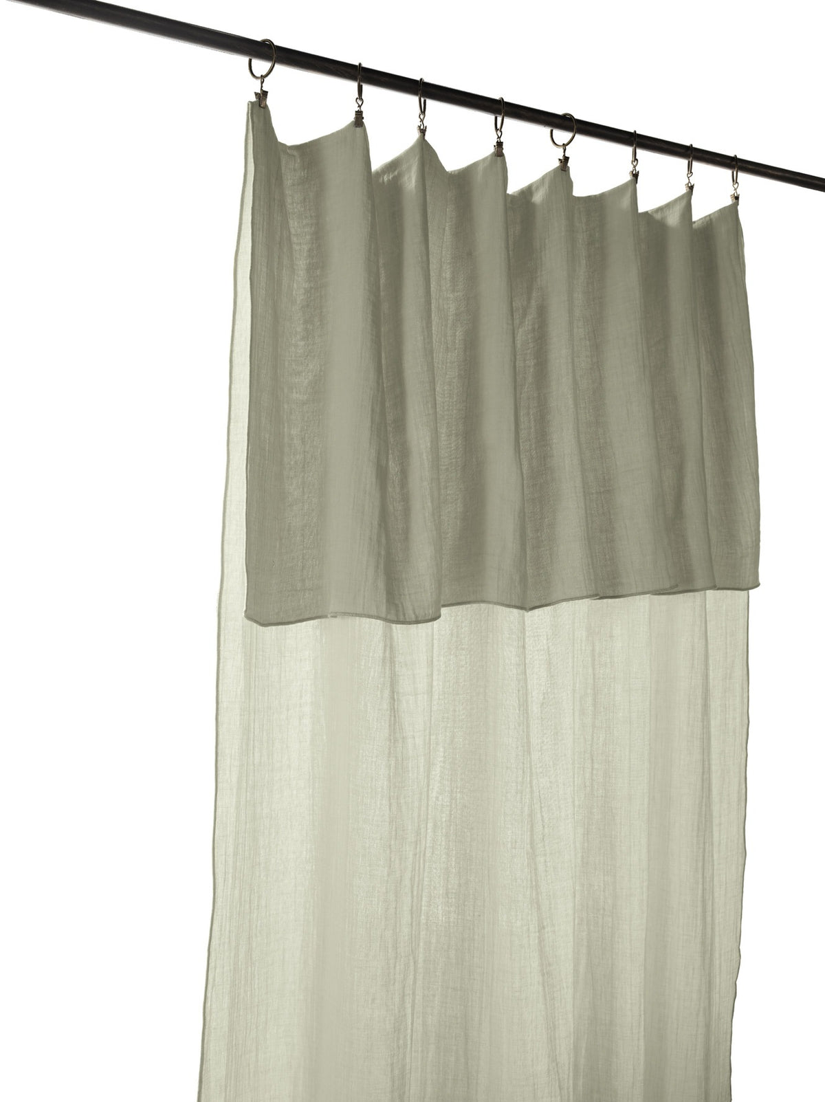 L'effet Papillon, Rideau en gaze de coton 140x300 cm - Vert d'eau