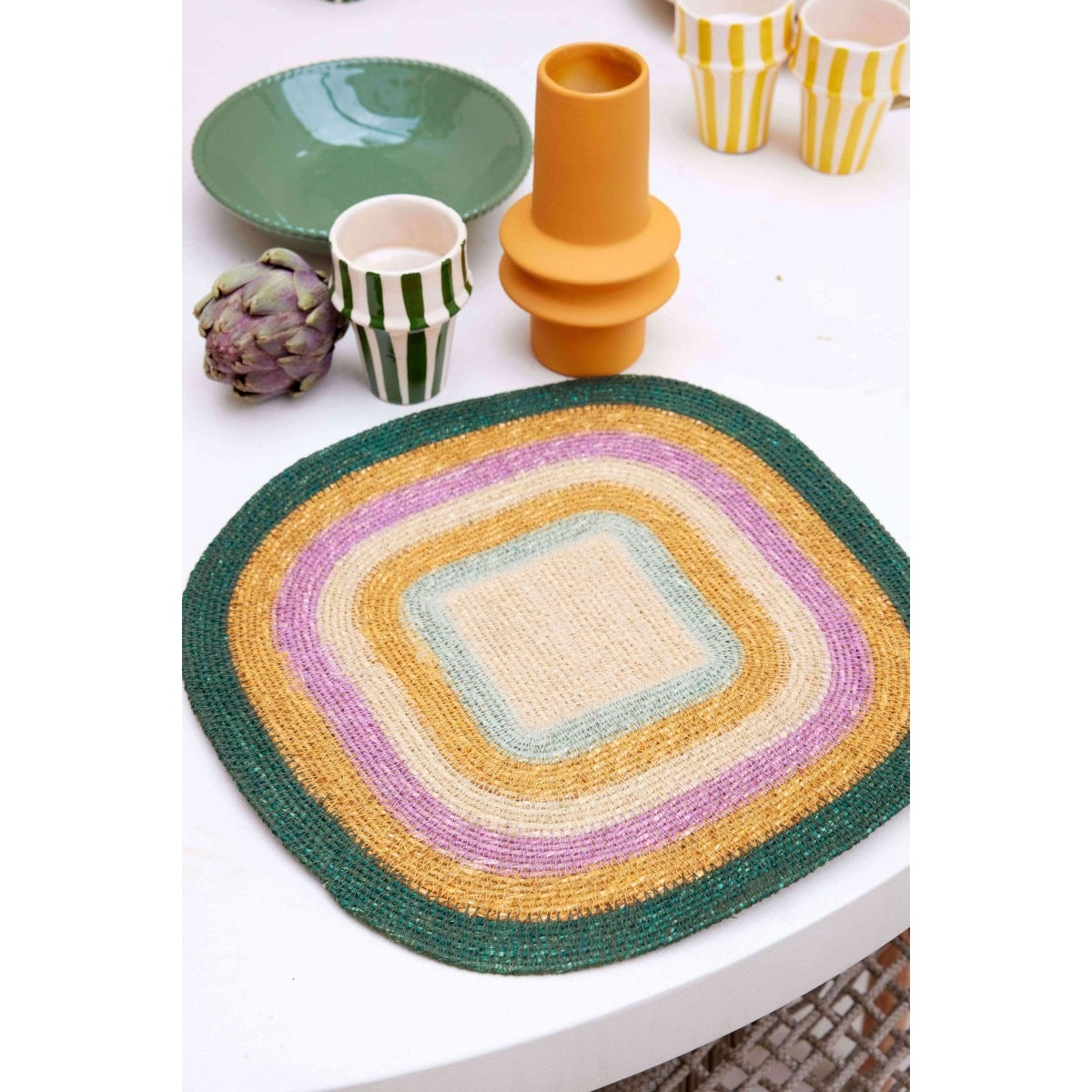 Bonheur du jour, Set de table en jonc de mer - Multico Kaki Maïs
