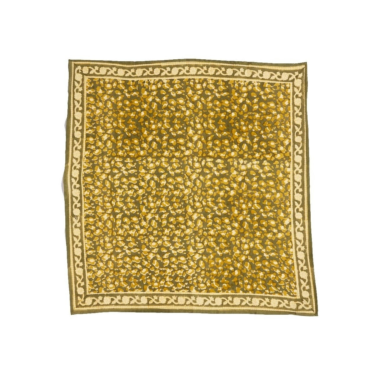 Bonheur du Jour, Grand Foulard Indien - Léopard Kaki