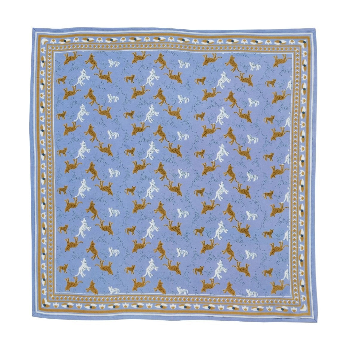 Bonheur du Jour, Grand Foulard Indien - Leopold bleu