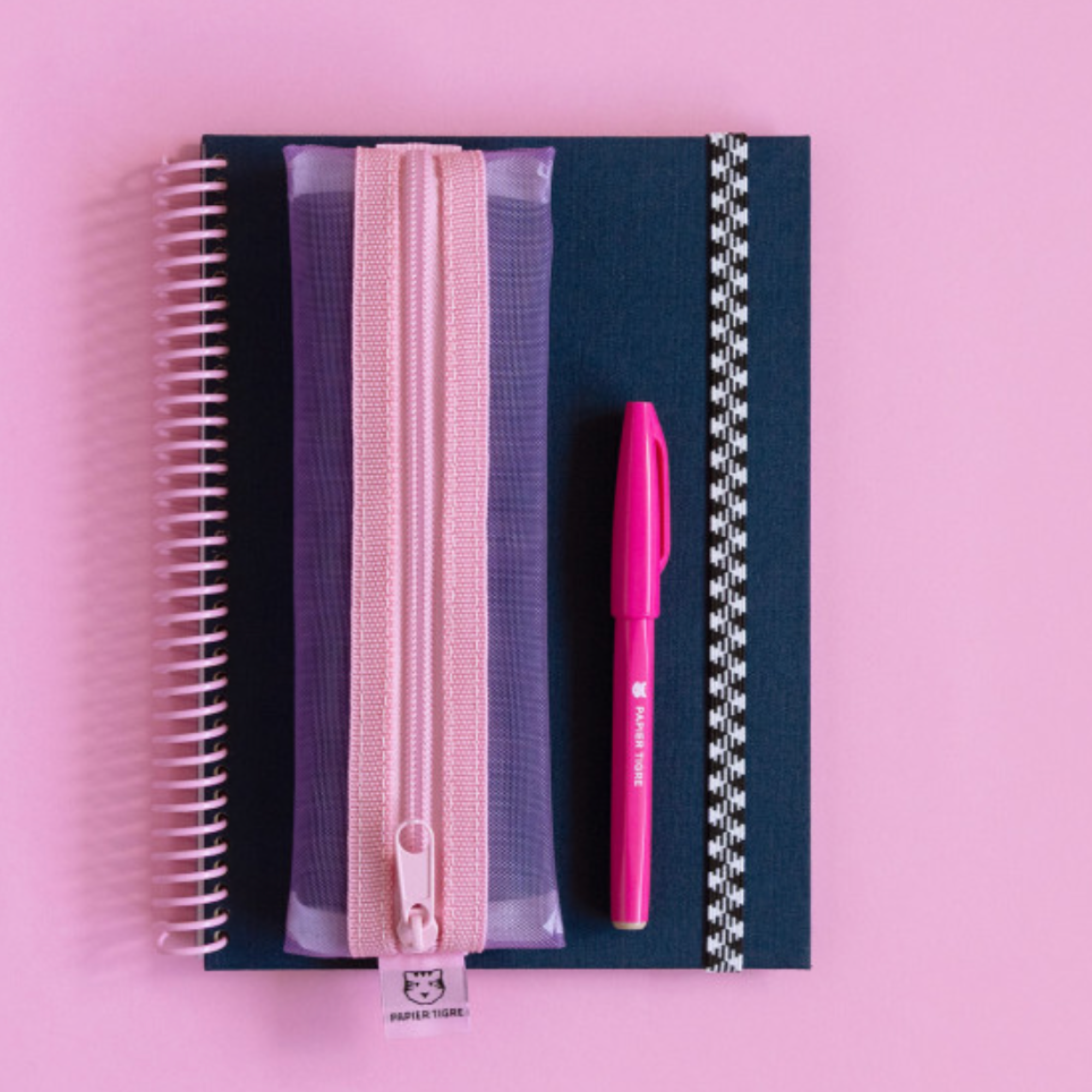 Papier Tigre, Trousse Kito - Violette & Rose
