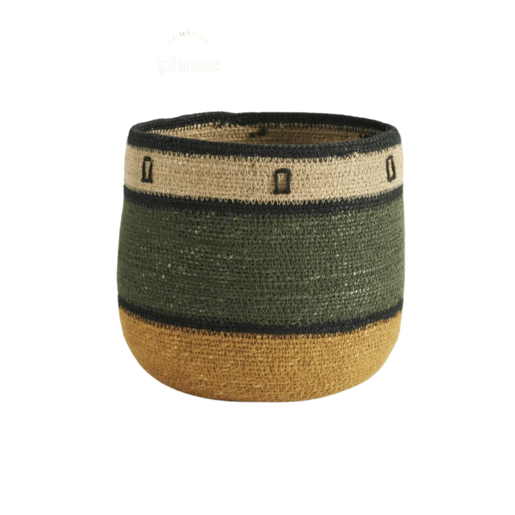 Bonheur du jour, Petit panier en jonc de mer - Vert