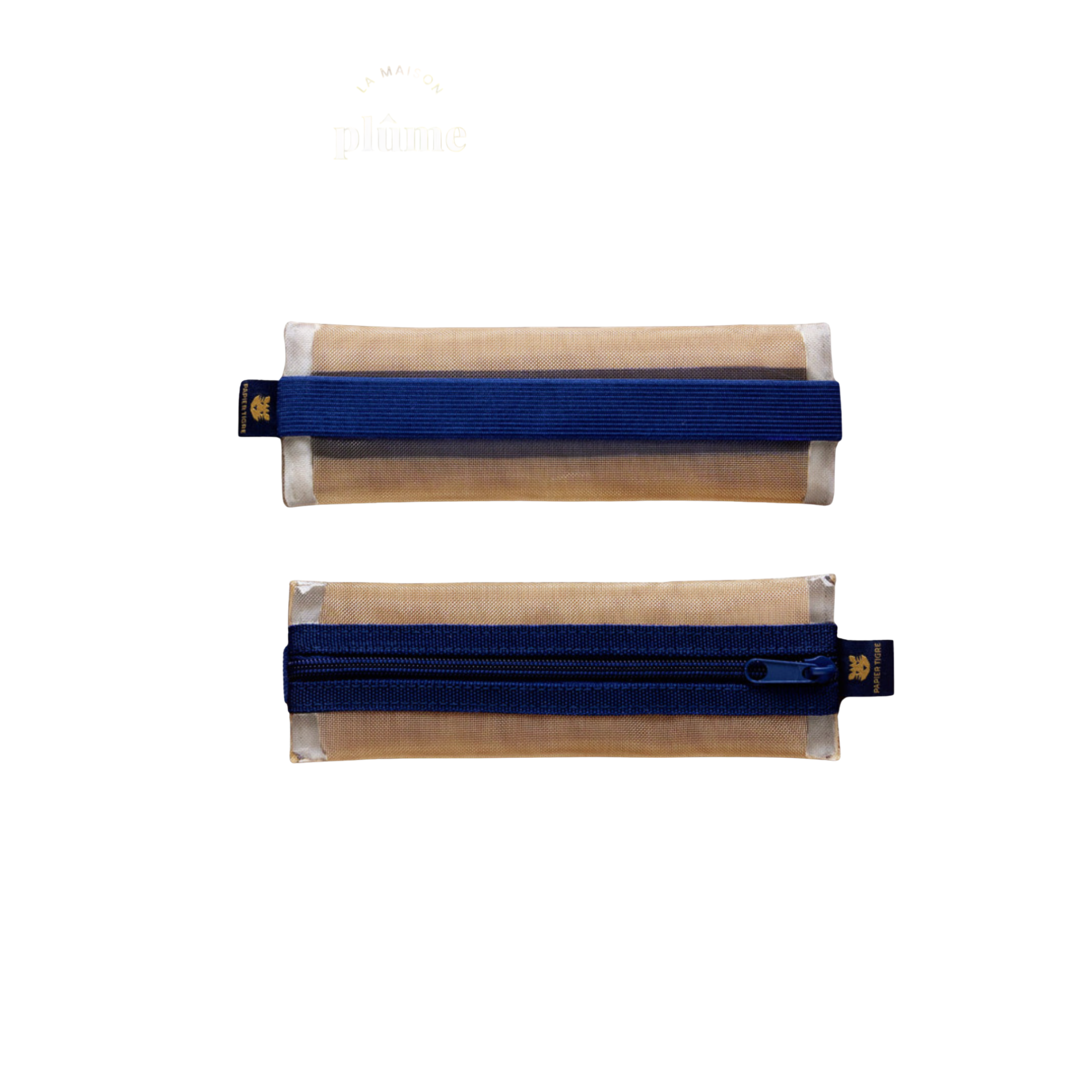 Papier Tigre, Trousse Kito - Bleu & Camel
