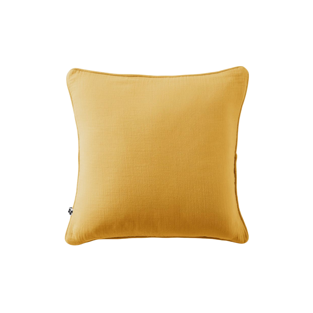 L'Effet Papillon, Housse de coussin - Gaïa Safran - Carré 45 x 45 cm