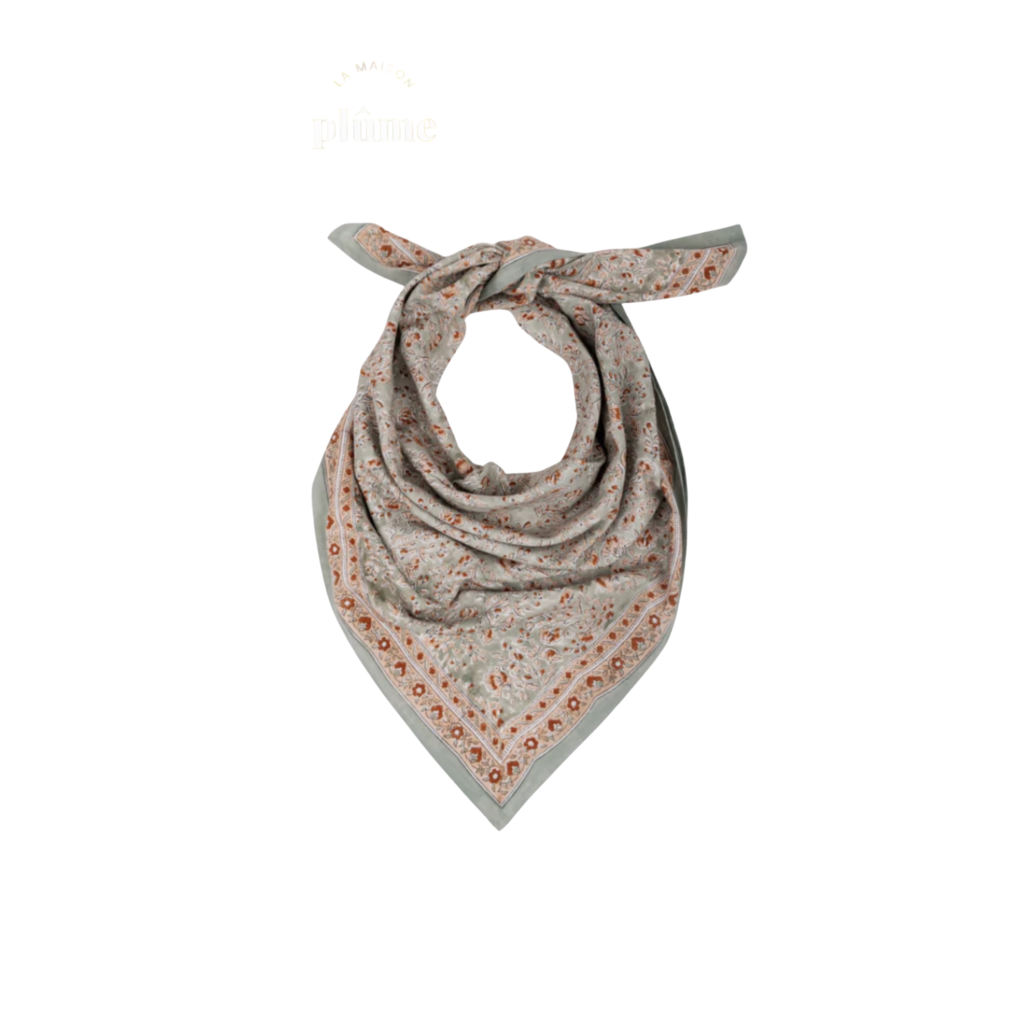 Bindi Atelier, Grand Foulard Indien - Sarika Matcha