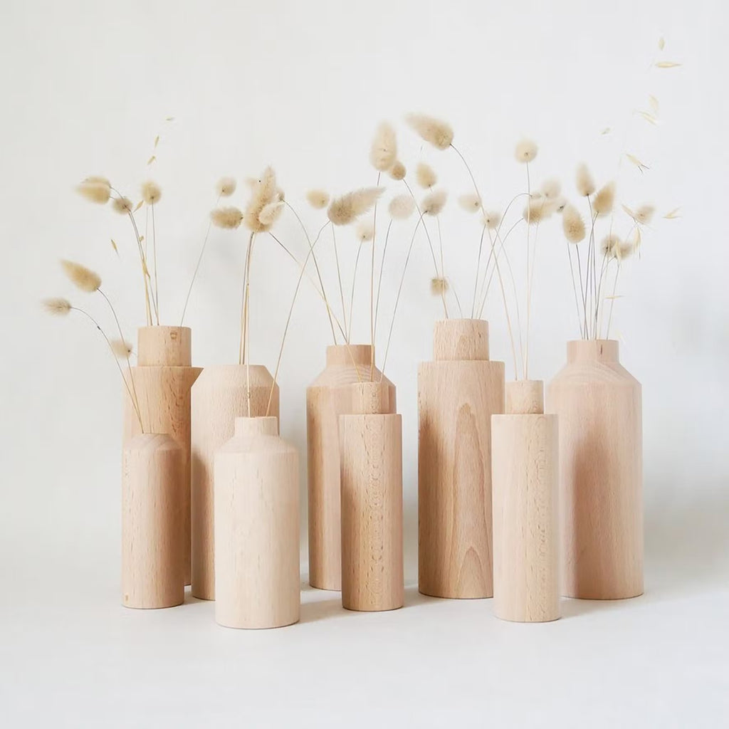 Lot de 3 vases en bois de Hêtre Anso Design