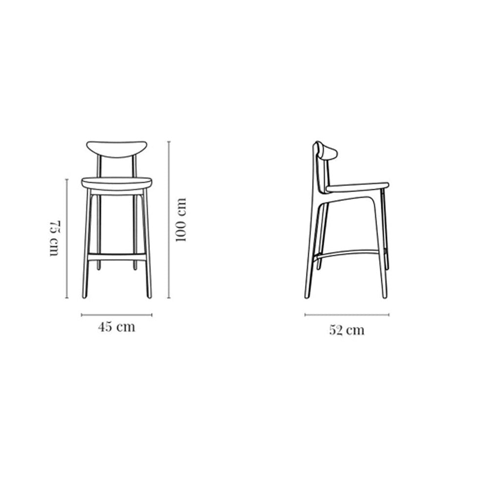Chaise de bar 200-190 366 Concept - Taille M/75 Velvet Mint