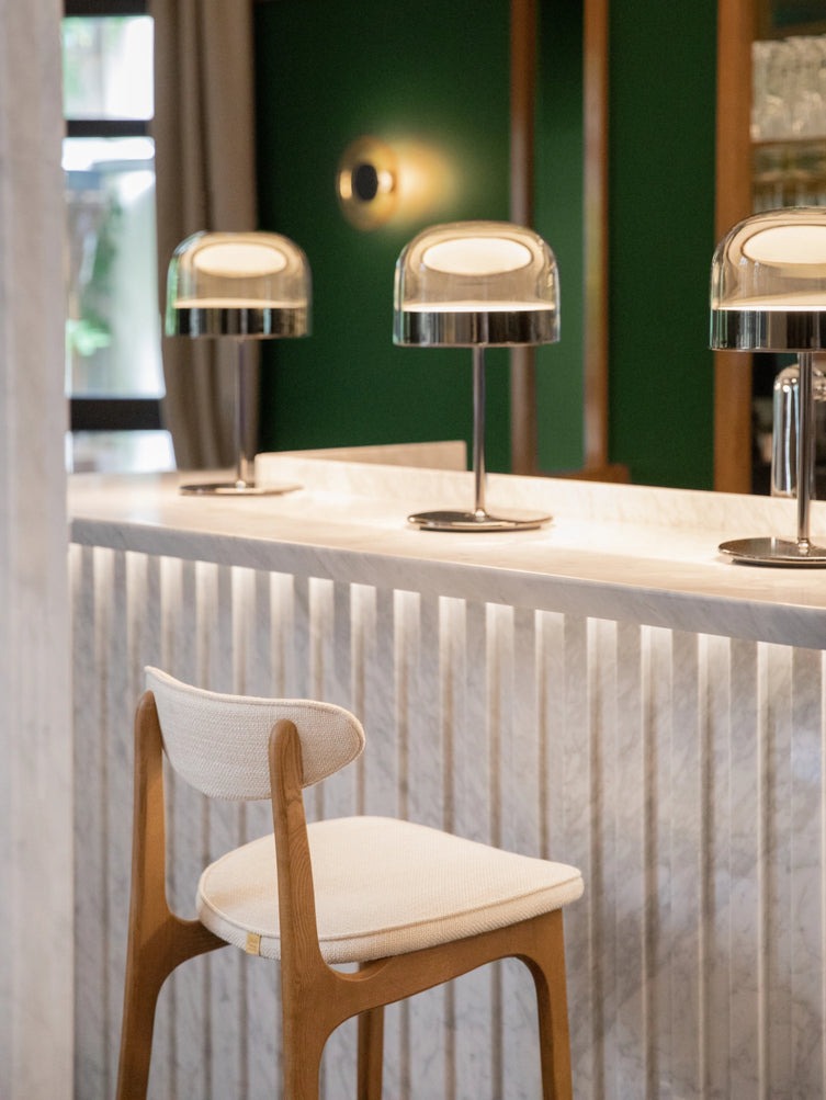 366 Concept, Chaise de bar 200-190 - Tissu Boucle creme