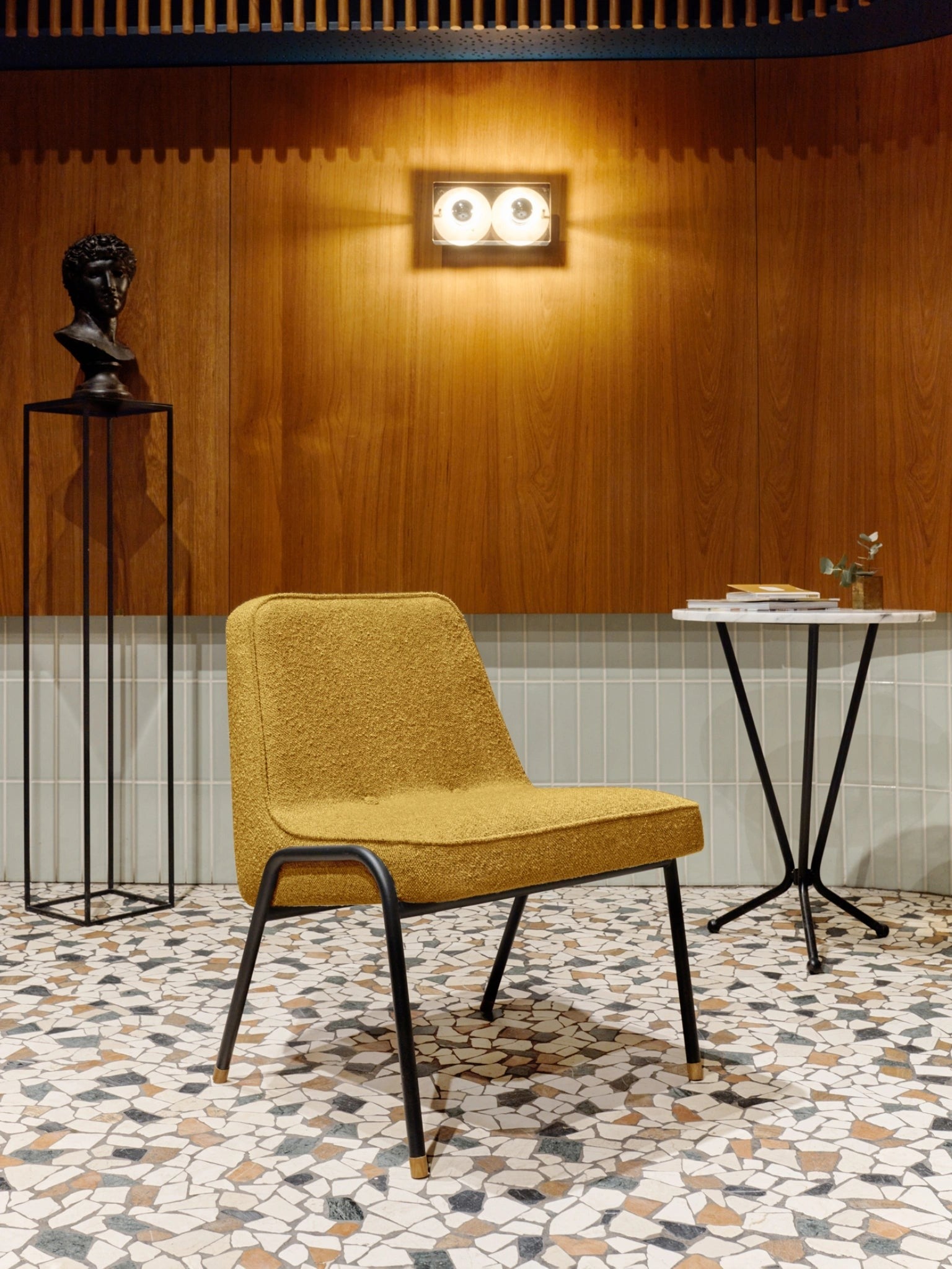 366 Concept, Fauteuil Club 366 Métal - Tissu Boucle