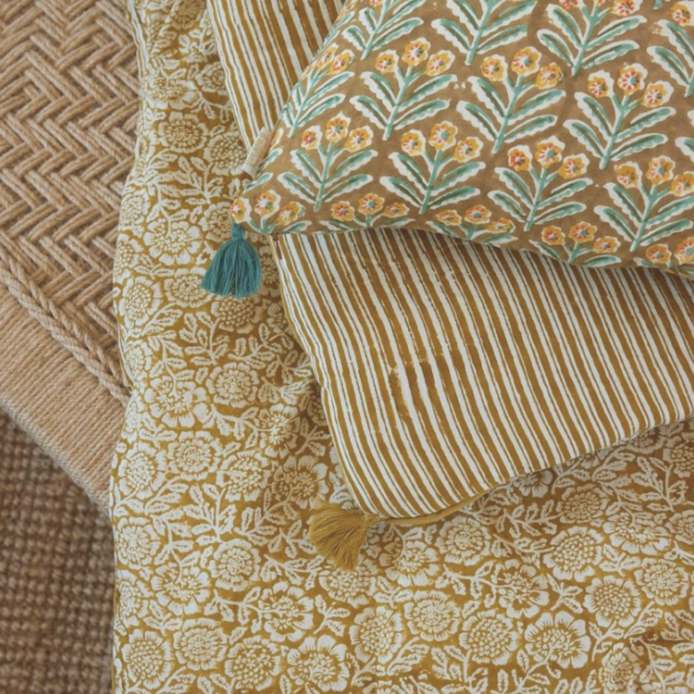 Bonheur du jour, Housse de coussin 50x35 - Mahal Bronze