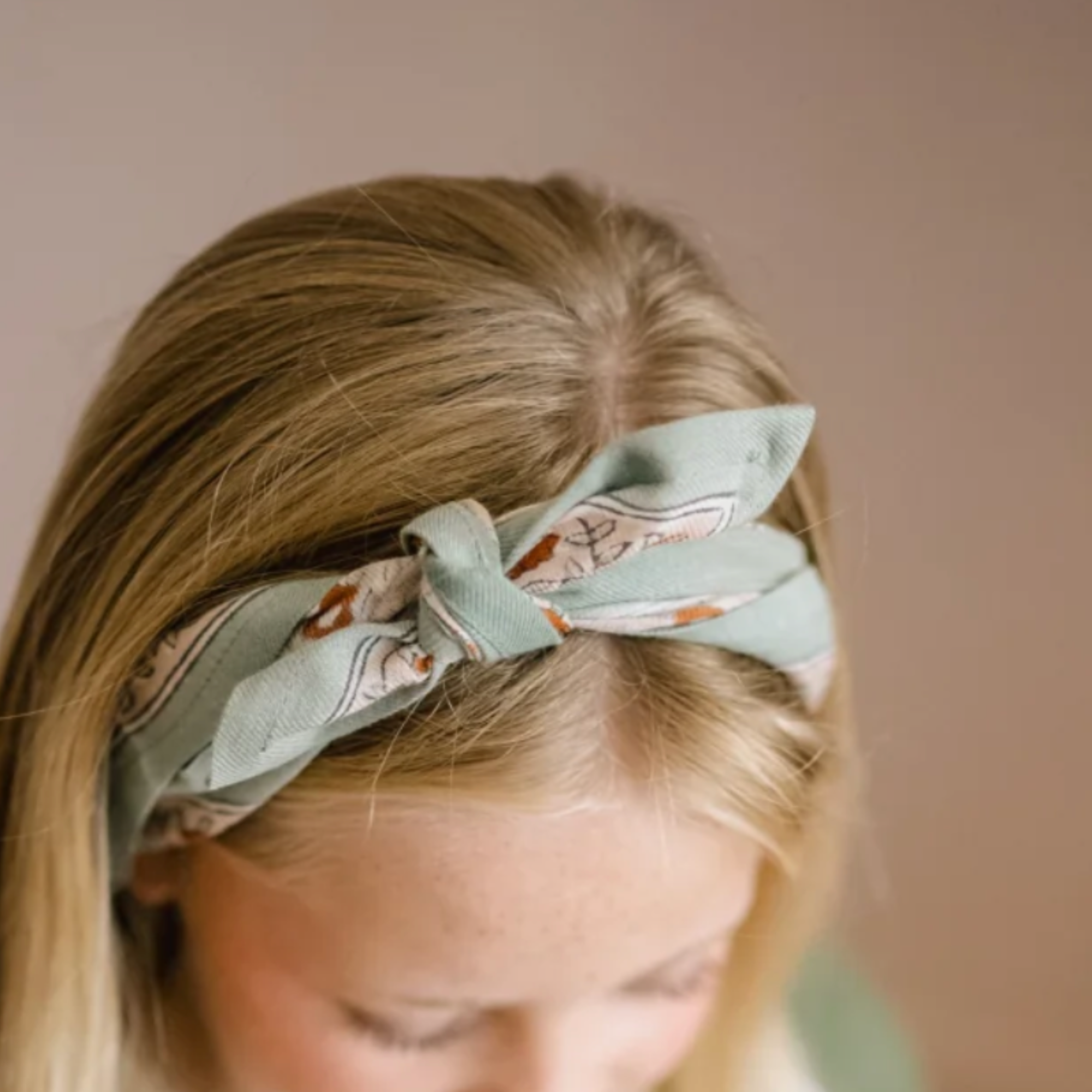 Bindi Atelier, Petit Foulard Indien - Sarika Matcha