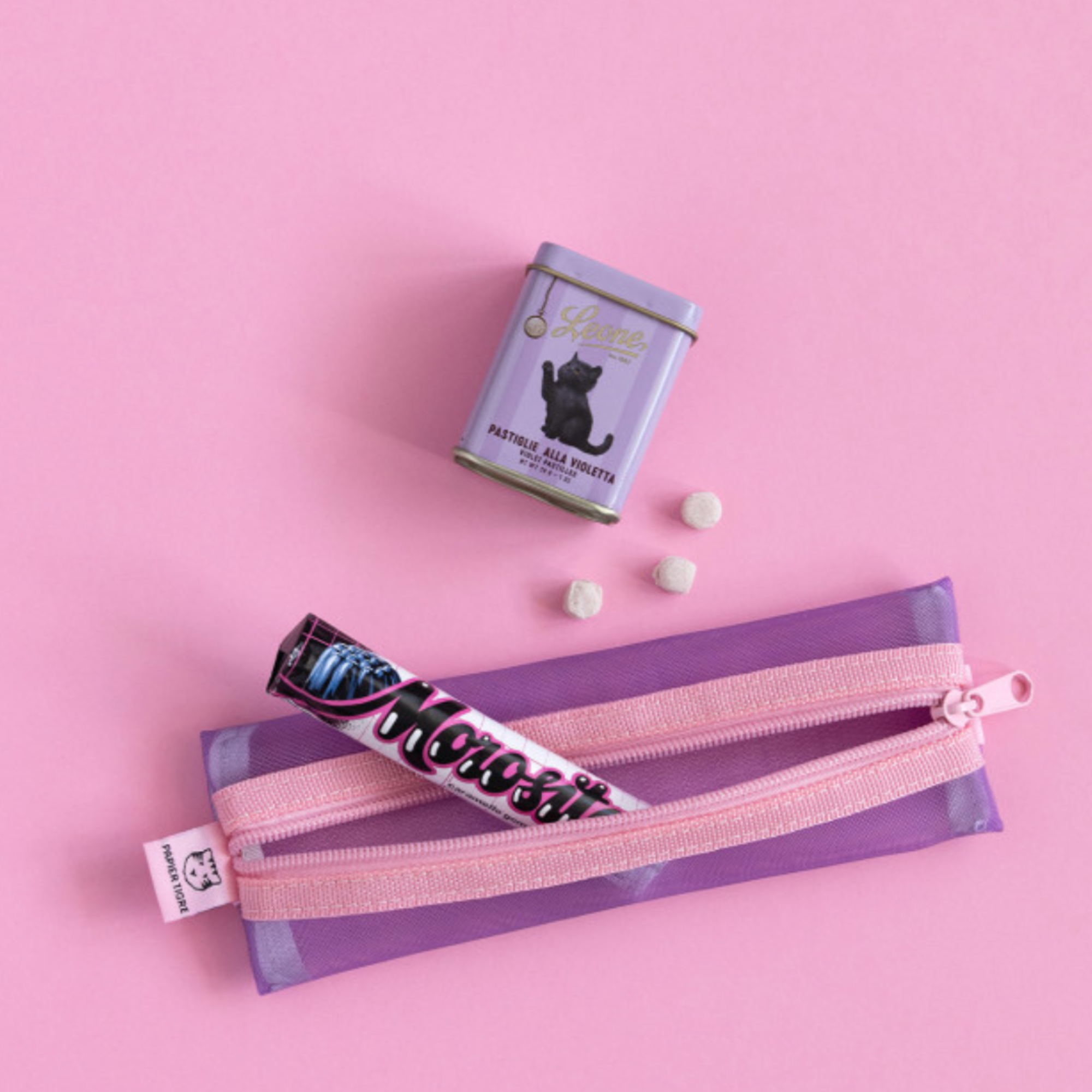 Papier Tigre, Trousse Kito - Violette & Rose