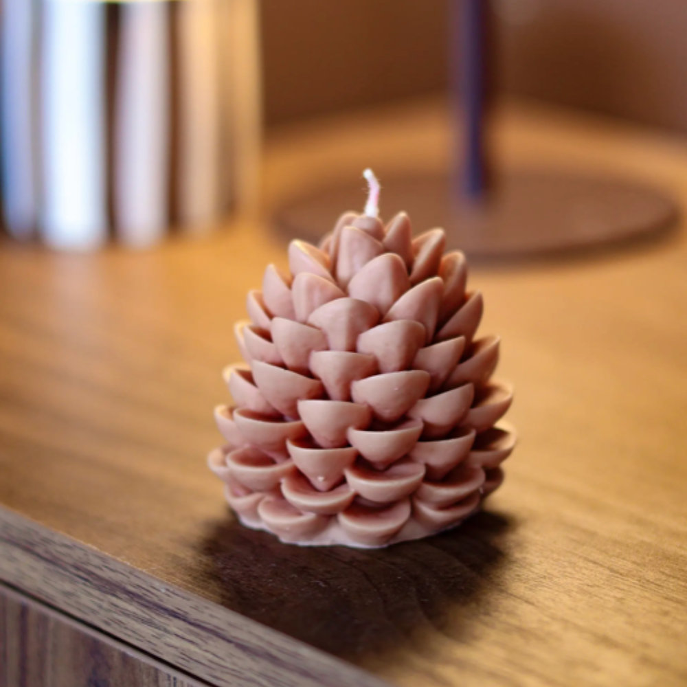 La Casa des Bougies, Bougies Pomme de pin - Beige