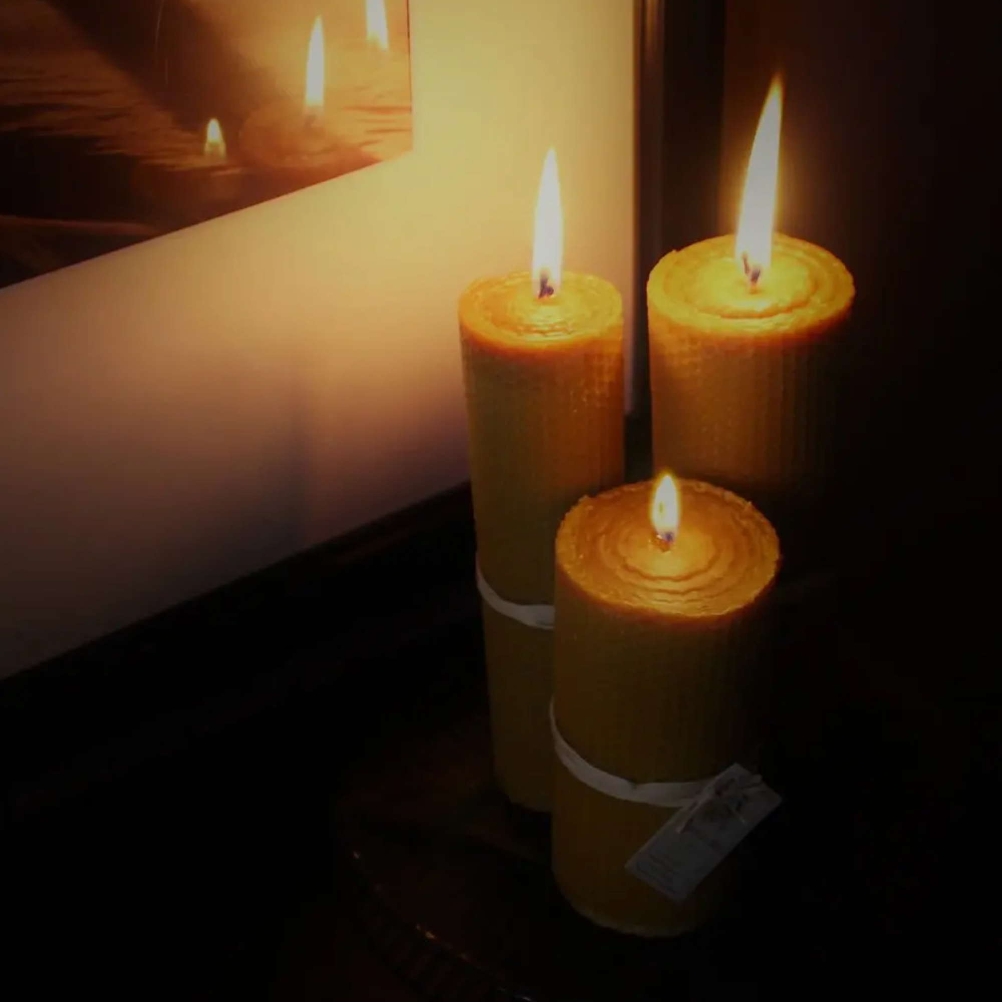 Lot de 3 Bougies - Cire d'abeille
